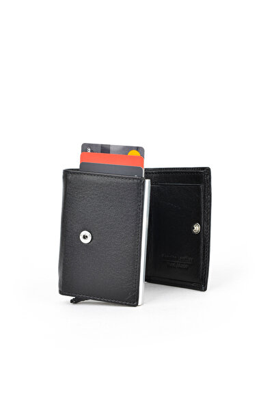Ziya Чоловічий гаманець з натуральної шкіри з механізмом - чорний