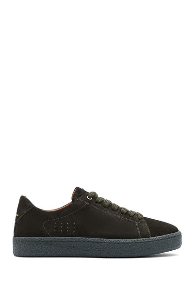 Derimod Men's Khaki Lace-Up Suede Leather Sneaker 25Sfd 765010