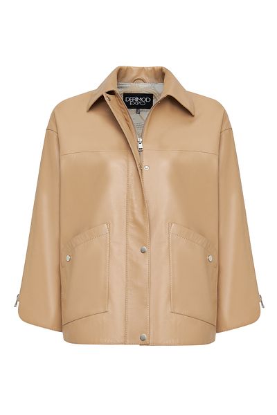 Derimod Karen Women's Beige Leather Jacket 25Sge5090R3