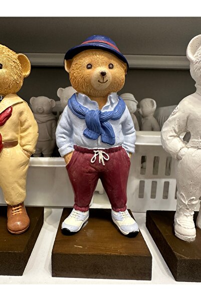 İki Cadı Tasarım Şapkalı Teddy Ayıcık | Dekoratif Polyester Biblo, Masaüstü Obje