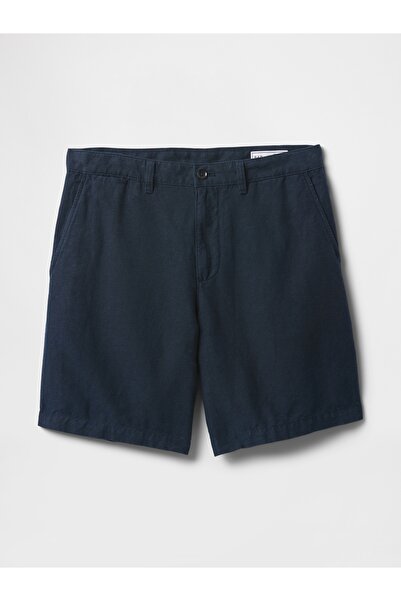 GAP Erkek Lacivert Keten Şort