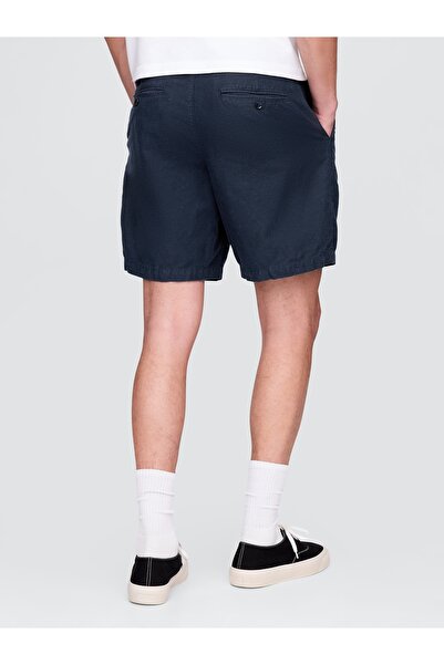 GAP Erkek Lacivert Keten Şort