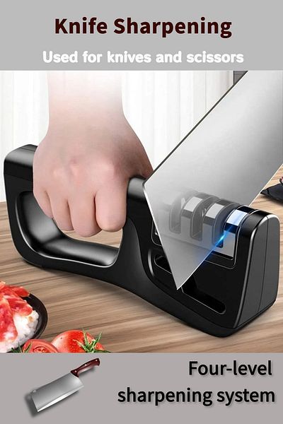 COOYA Handheld Tool Sharpener,with 4 Stages,to Repair,Grind,Polish,Professional Tool for Kitchen,Black