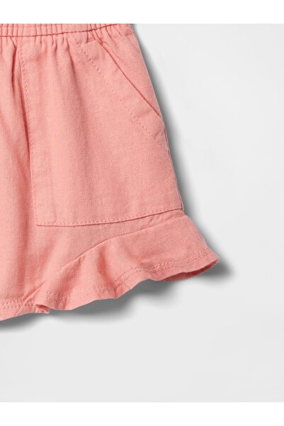 GAP Kız Bebek Pembe Fırfırlı Pull-On Twill Şort