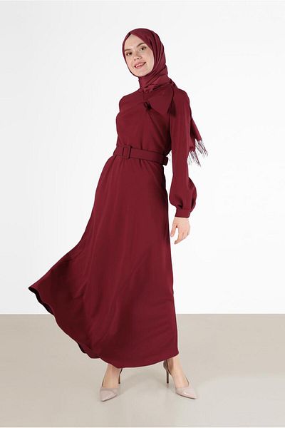 Alvina Ribbon Detailed Belted Dress 42408