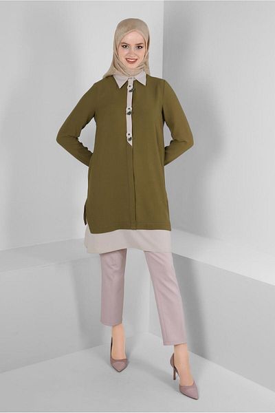 Alvina SHIRT COLLAR ACCESSORY DETAIL TUNIC 43703