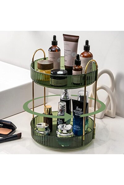 ETG Rotating Makeup Organizer for Vanity 2 Tier, High-Capacity Skincare Clear...