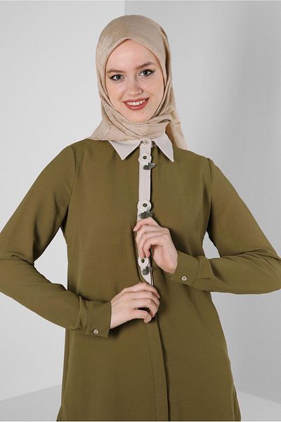Alvina SHIRT COLLAR ACCESSORY DETAIL TUNIC 43703