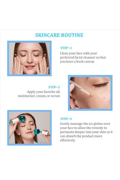 COOYA 2PCS Facials Ice Globes,Tighten Skin, Anti Ageing, Reduce Puffy and Wrinkle,for Face Neck & Eyes