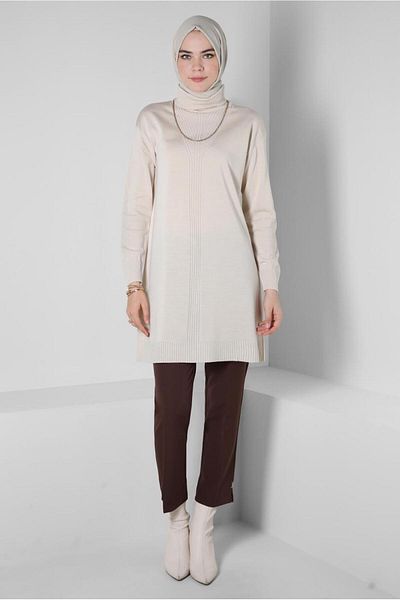 Alvina THROAT COLLAR KNIT TUNIC 44014