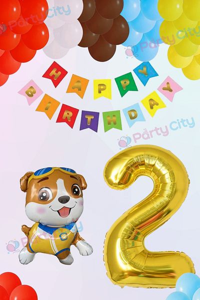 Party City Σετ μπαλονιών με θέμα το Puppy Guard με αλουμινόχαρτο 2 ετών, Paw Patrol Birthday Concept
