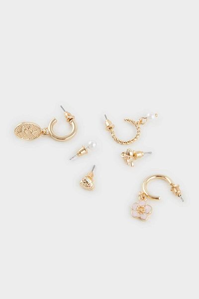 DeFacto Women's 6-Piece Gold Earrings E8026Axns