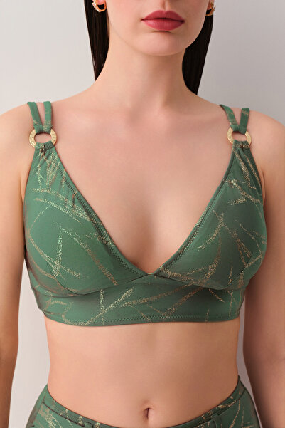 SUWEN Glace Aksesuarlı Üçgen Bikini Üst