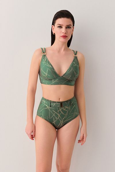 SUWEN Triangle Bikini Top with Glace Accessories