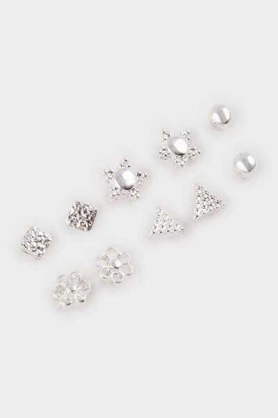 DeFacto Women's 6-Piece Silver Earrings E9056Axns