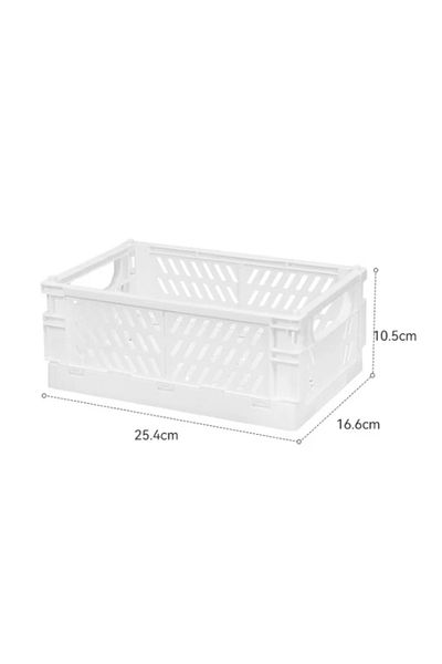 Choice White Big Plastic Foldable Storage Crate Folding Box Basket Stackable Cute Makeup Jewellery Toys Box