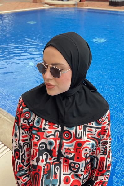 lurex moda Δεμένο καπέλο μαγιό Hijab