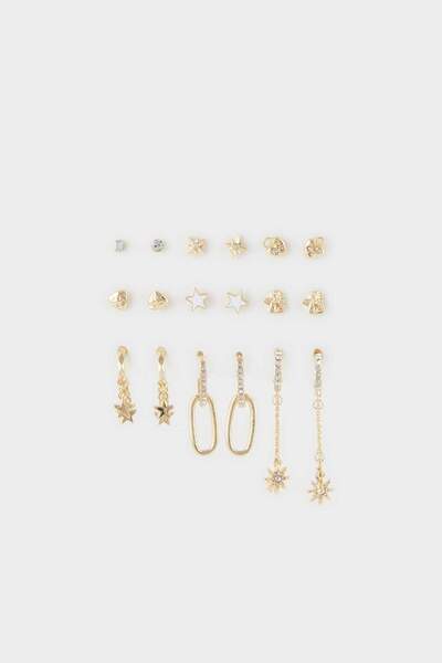 DeFacto Kadın 9'lu Gold Küpe E8555axns