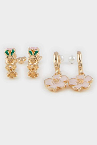 DeFacto Women's 4-Piece Patterned Earrings E8044Axns