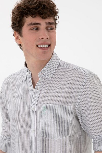 U.S. Polo Assn. Ανδρικό μακρυμάνικο πουκάμισο Aqua Green 50299595-VR048