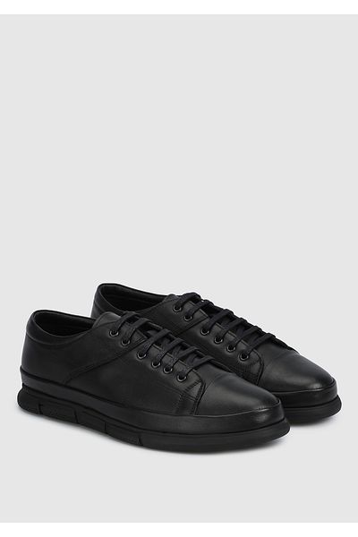Eclipse Men's Black Leather Shoes