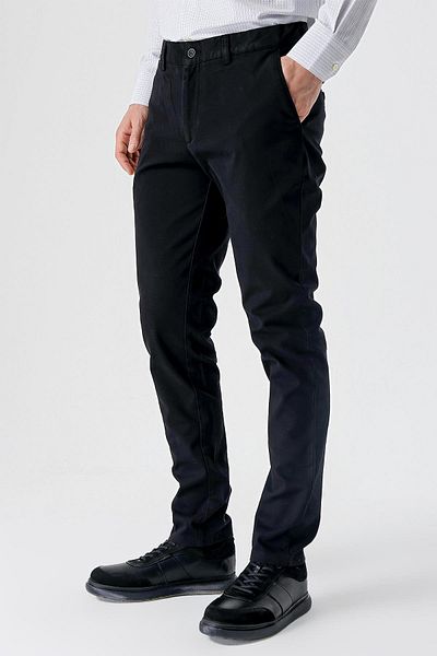 İmza Black Stretchy Side Pocket Casual Slim Fit Chino Trousers 1003230173