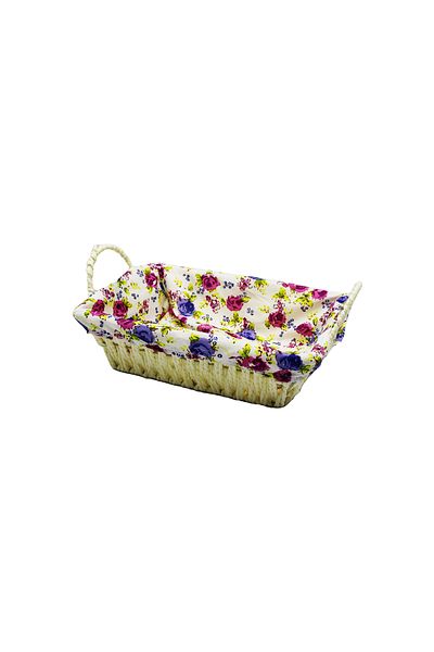 Oneol Yayınevi Rectangular Colorful Cloth Wicked Bread Basket (4767) - 1Ol5420-3454