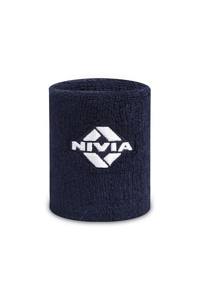 Nivia WB01 Wrist Band | Black | Sweat Absorbent | Ideal for Sports & Daily Use