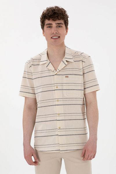 U.S. Polo Assn. Men's Cream Short Sleeve Shirt 50299917 -Vr071