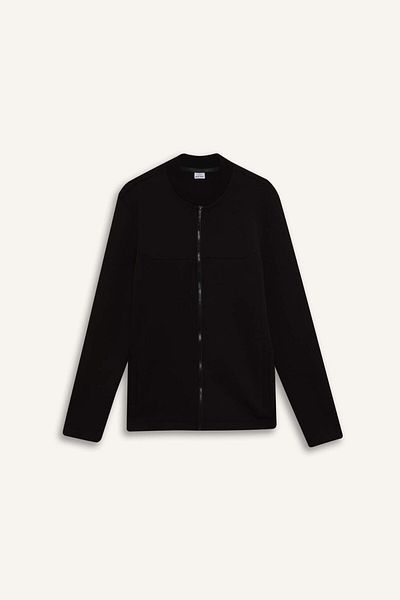 DeFacto Fit Slim Fit Slim Fit College Collar Skuba Diver Fabric Bomber Cardigan F0877Ax25Sp