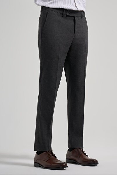 İmza Black Flexible Slim Fit Classic Trousers with Side Pockets 1003250160