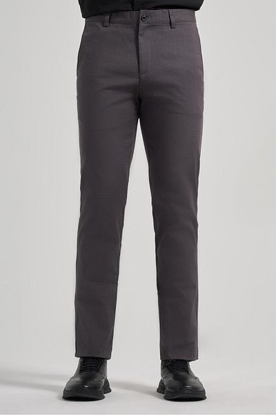 İmza Dark Anthracite Cotton Side Pocket Casual Slim Fit Chino Trousers 1003240151