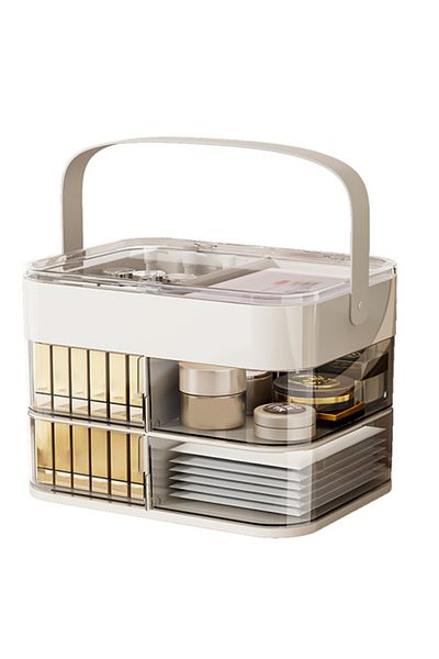 ETG Makeup Organizer, Cosmetic Desk Storage Box with Drawers Skincare Organizers for Dressing Table