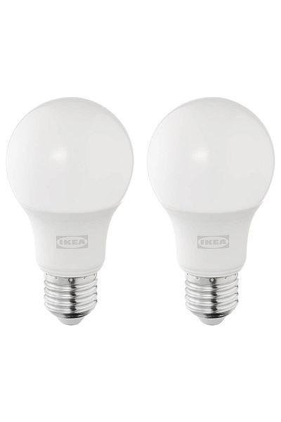 IKEA SOLHETTA LED Bulb E27 470lm 2700K, 60x108mm Opal White 2 Pack by IKEA