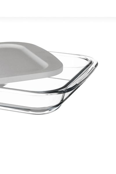 ABAREEK 2.9L Rectangular Glass Oven Tray with Lid