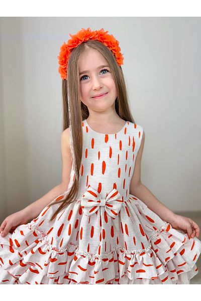 SG Exclusive fusta din stofa de in rochie cu volane