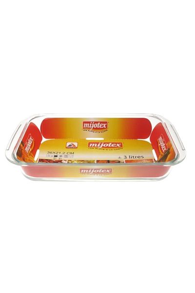 mijotex Rectangular glass oven tray 36 x 21.2 cm 3 liters