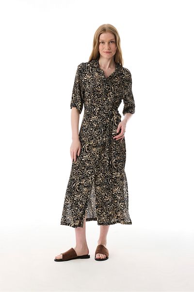 Mudo Ethnic Printed Long Dress with Tieing Detail