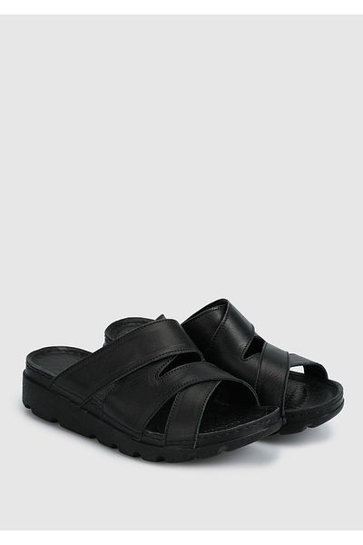 Eclipse Women's Slippers - Black Leather