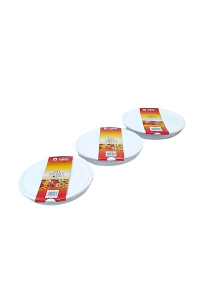 mijotex Set of 3 oval glass oven trays with lids, brand name: 4L, 3.2L, 2.4L