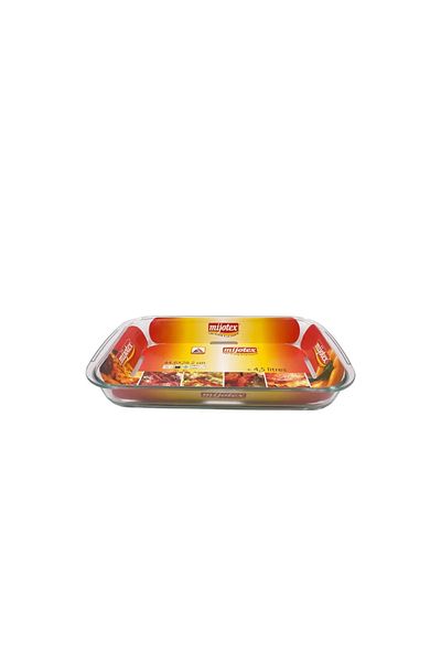 mijotex Rectangular Glass Oven Tray White/Clear 40x25x7 cm 4 L