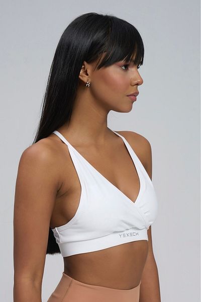 YEXECH V-Neck Back Low-Cut Push-Up Supported Verve Sports Bra