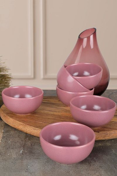 Keramika Matte Violet Cloud Mini Μπολ Σνακ / Μπολ Σάλτσας 8 εκ. 6 Τεμάχια