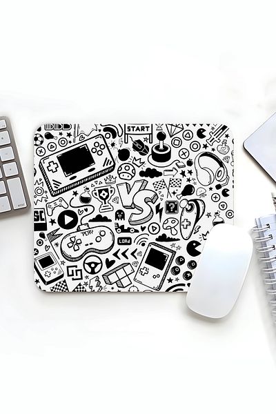 House Gorgeous لوحة ماوس مطبوعة مقاس 18 × 22 سم مع تصميم Gamer Gamepad