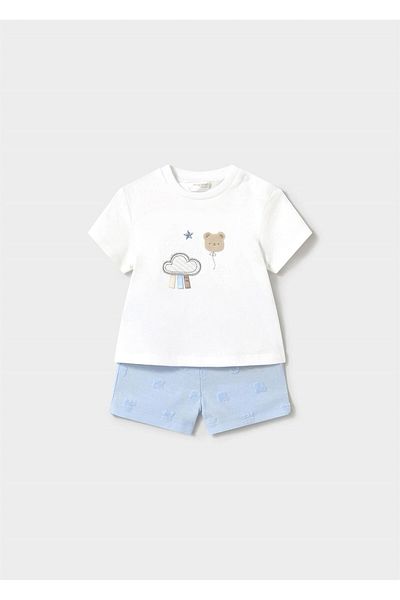 MAYORAL Baby Boy 4'Er T-Shirt Shorts Suit Blue-White 1609