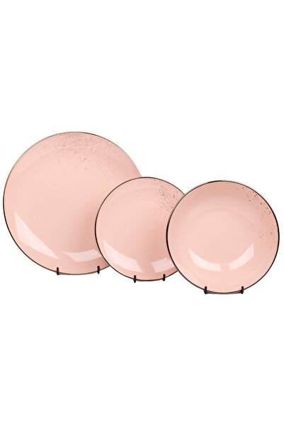 Tavola Pink Dinner Set 18-piece Dining Set Lucca Plate Set Farfurii Dishwasher Microwave Safe