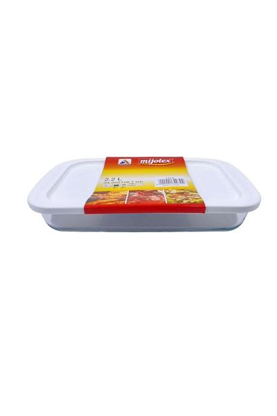 mijotex Rectangular tray with transparent lid 34.5x21x5.1 cm 2.2 L
