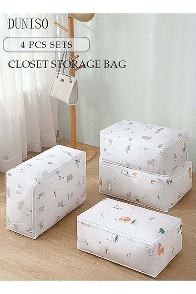 Generic DUNISO 4PCS Large Moving Bags with Strong Zippers Closet Storage Bags