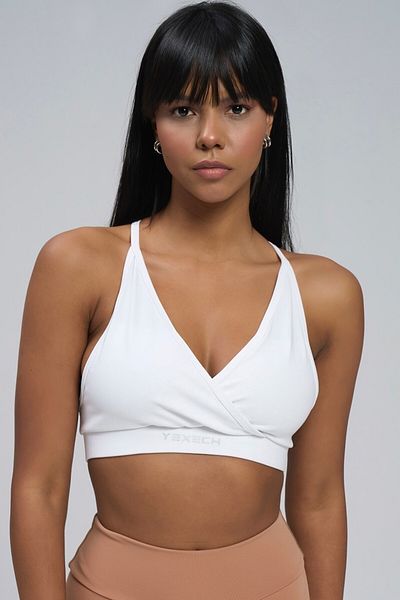 YEXECH V-Neck Back Low-Cut Push-Up Supported Verve Sports Bra