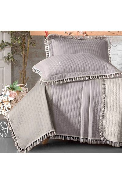 evm Single Pompom Bedspread Set